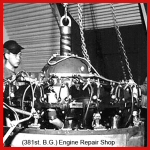 [Photo] The 381st Bombardment Group's engine repair shop.