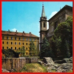 [Photo] A color postcard of the Roman ruins near Szombathely Cathedral.