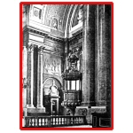 [Photo] Pre-World War 2 photograph of the large pulpit and St. Martin's Altar in the north transept of the Szombathely Cathedral in Hungary.