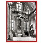 [Photo] Pre-World War 2 photograph of the large pulpit and St. Martin's Altar in the north transept of the Szombathely Cathedral in Hungary.